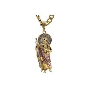 St Jude Pendant with Necklace Gold Filled Three Tone NEW